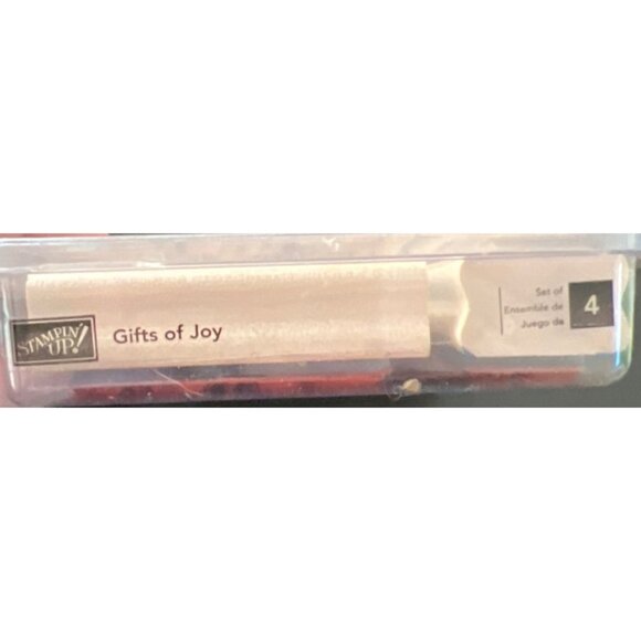 2005 Stampin Up! Gifts Of Joy Wood Mounted Rubber Stamp Set Holidays - Picture 5 of 5